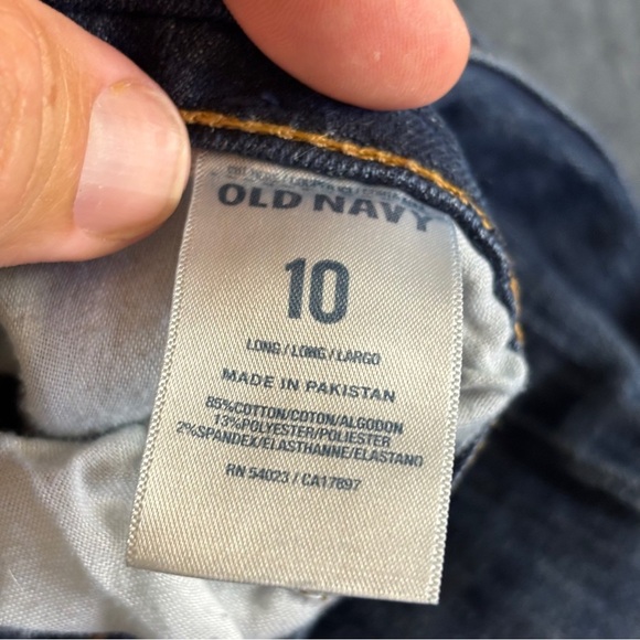 Old Navy The Flirt Women’s Mid-rise Blue Straight Leg Jeans w/distressing Sz 10 - Picture 4 of 12